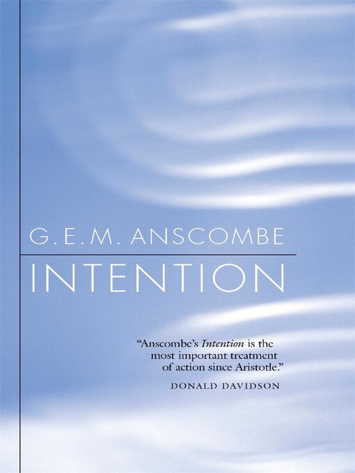 Title details for Intention by G. E. M. Anscombe - Available